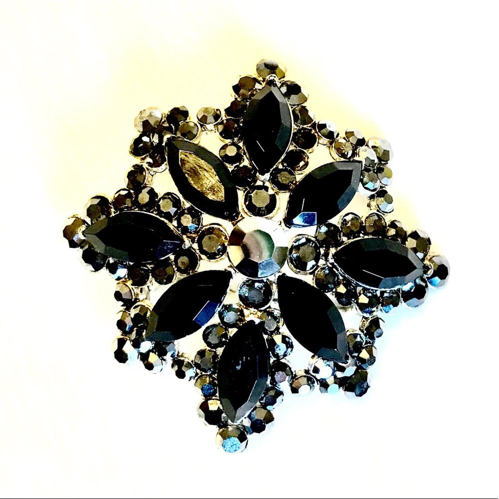 Black Vintage Brooch OR Necklace.